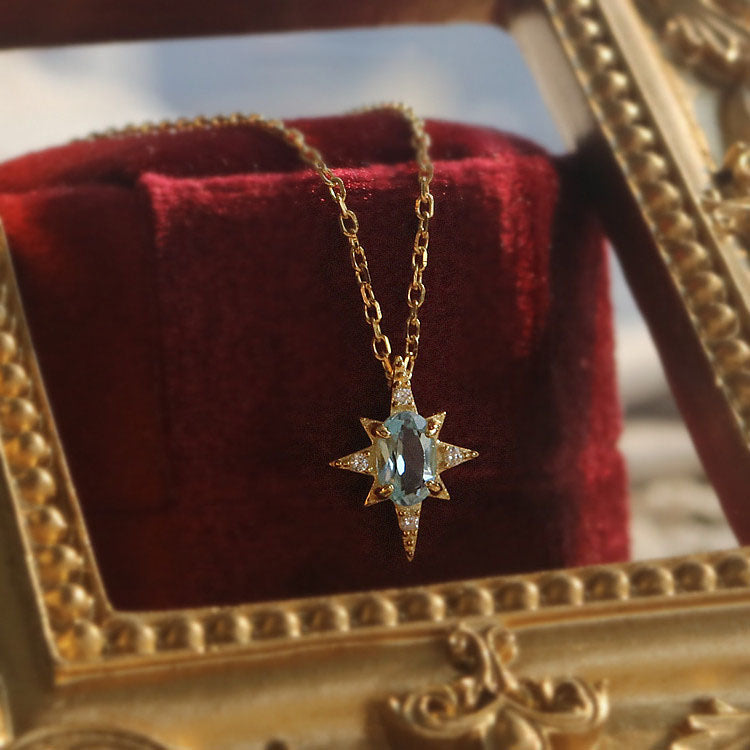 Renhai Xingmang Light Luxury Retro Topaz Silver Necklace LT1012
