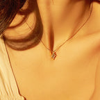Renhai Xingmang Light Luxury Retro Topaz Silver Necklace LT1012