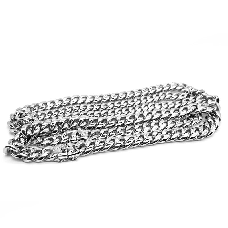 Cuban chain, hip-hop trendy and versatile stainless steel plain chain LT1007