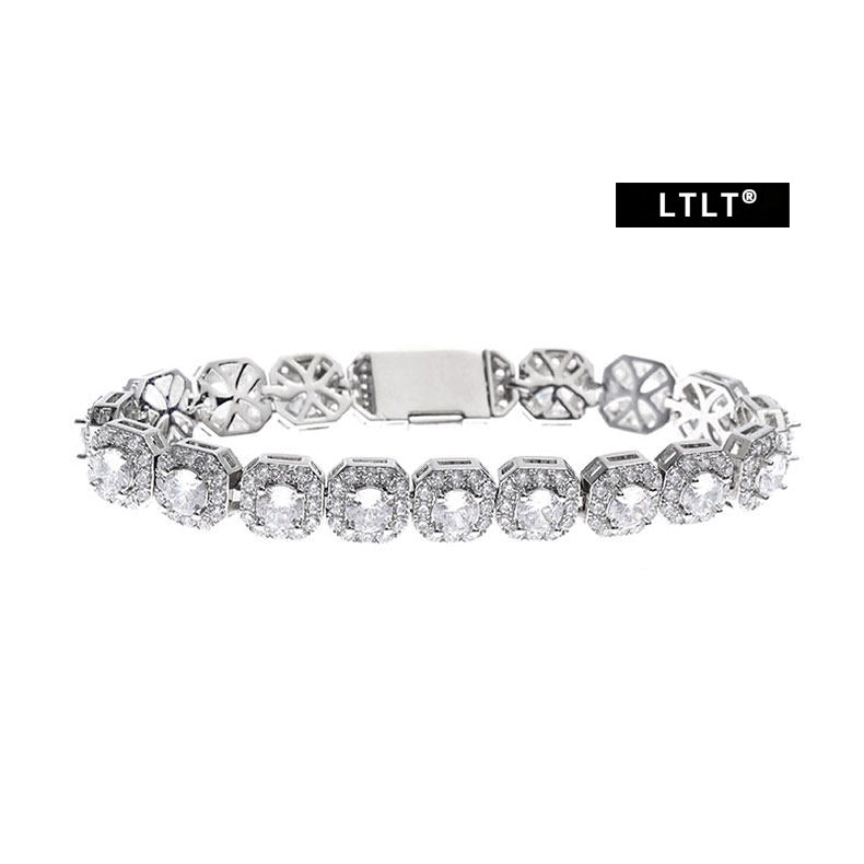 Full Diamond Sugar Cube Bracelet LT1004