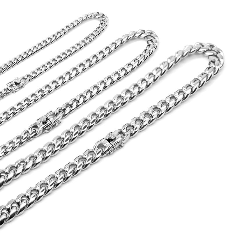 Cuban chain, hip-hop trendy and versatile stainless steel plain chain LT1007
