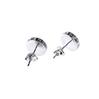 Natural black agate sterling silver stud earrings LT1008
