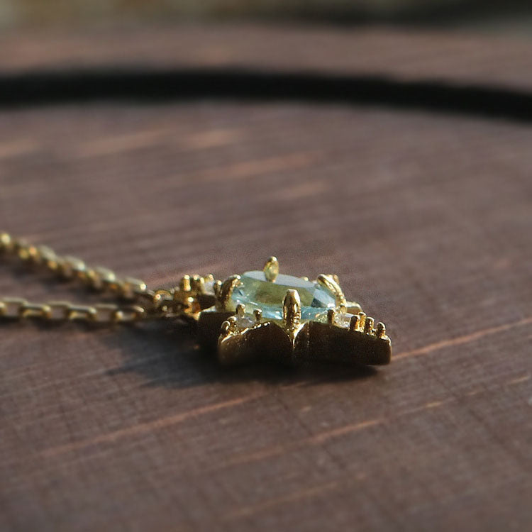 Renhai Xingmang Light Luxury Retro Topaz Silver Necklace LT1012