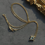 Renhai Xingmang Light Luxury Retro Topaz Silver Necklace LT1012