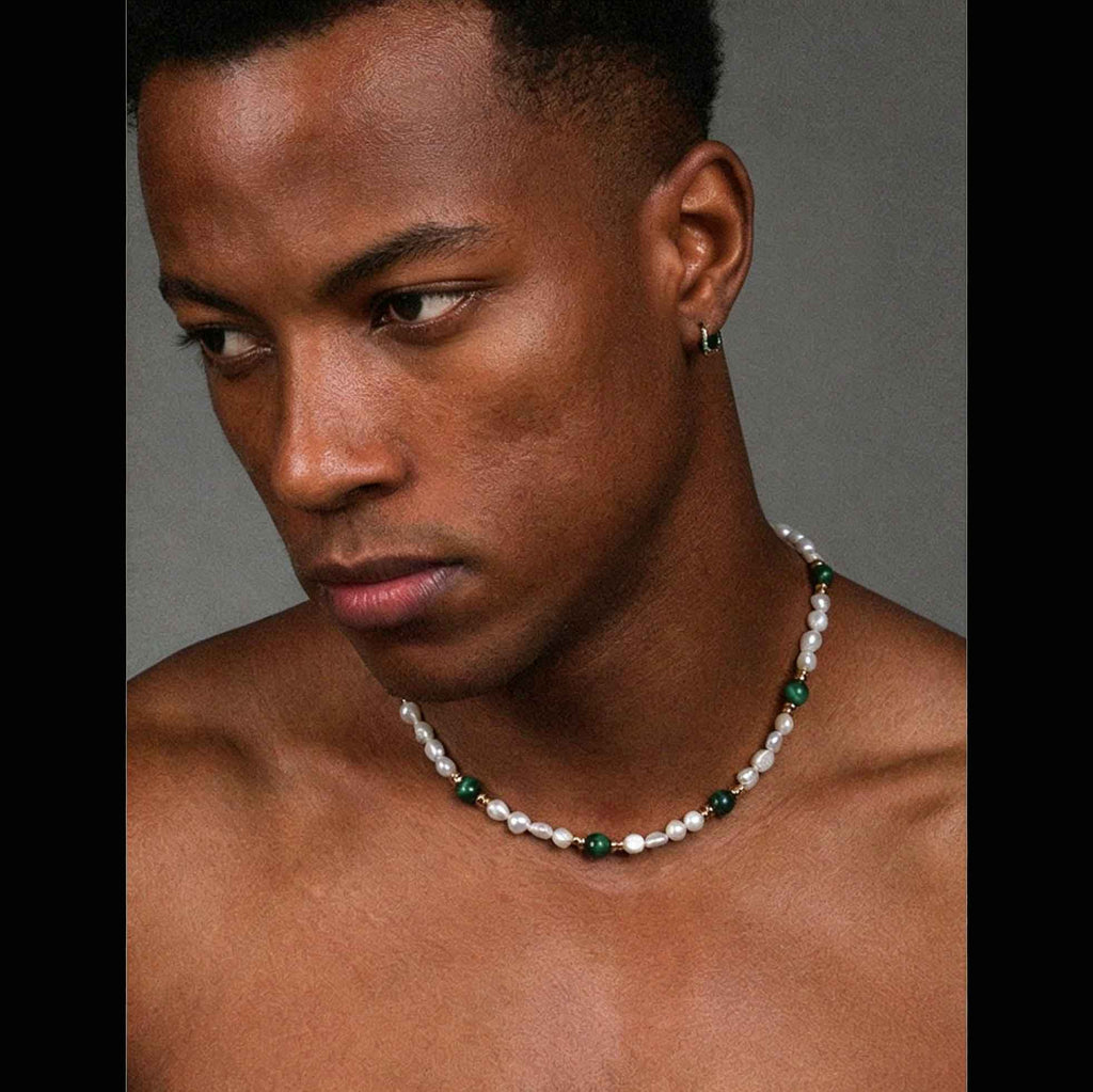 Natural Pearl Tiger Eye Stone Spliced Necklace LT1009