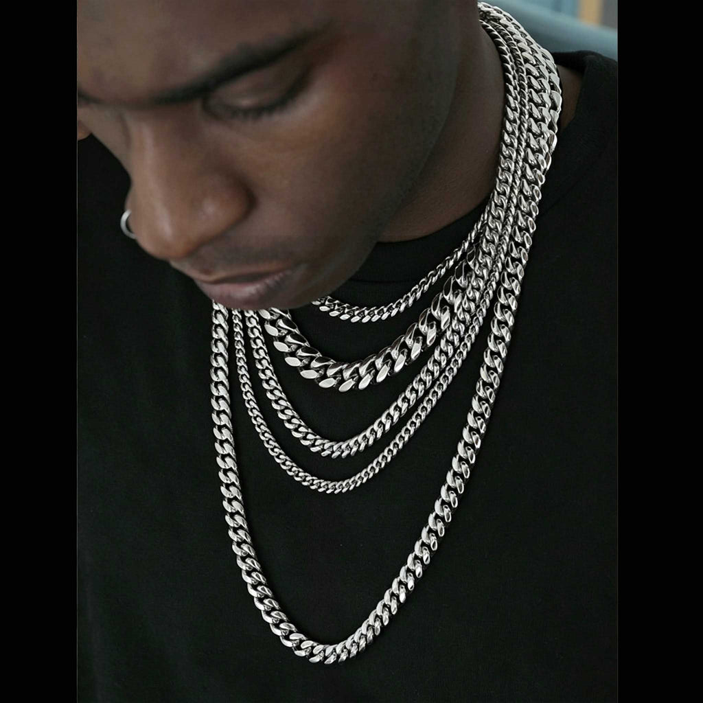 Cuban chain, hip-hop trendy and versatile stainless steel plain chain LT1007
