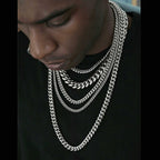 Cuban chain, hip-hop trendy and versatile stainless steel plain chain LT1007