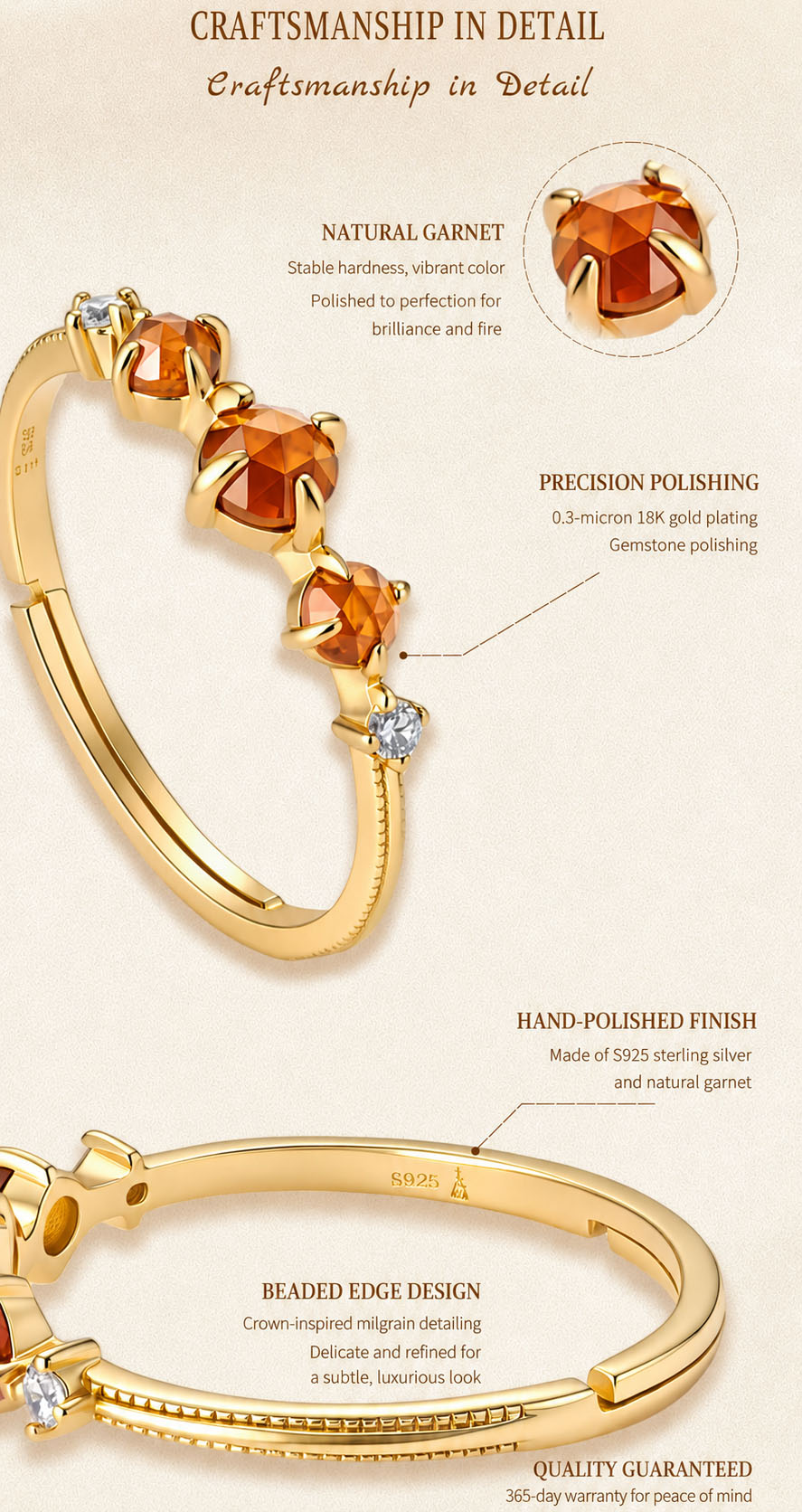 Temperament Gem Ring LT1013