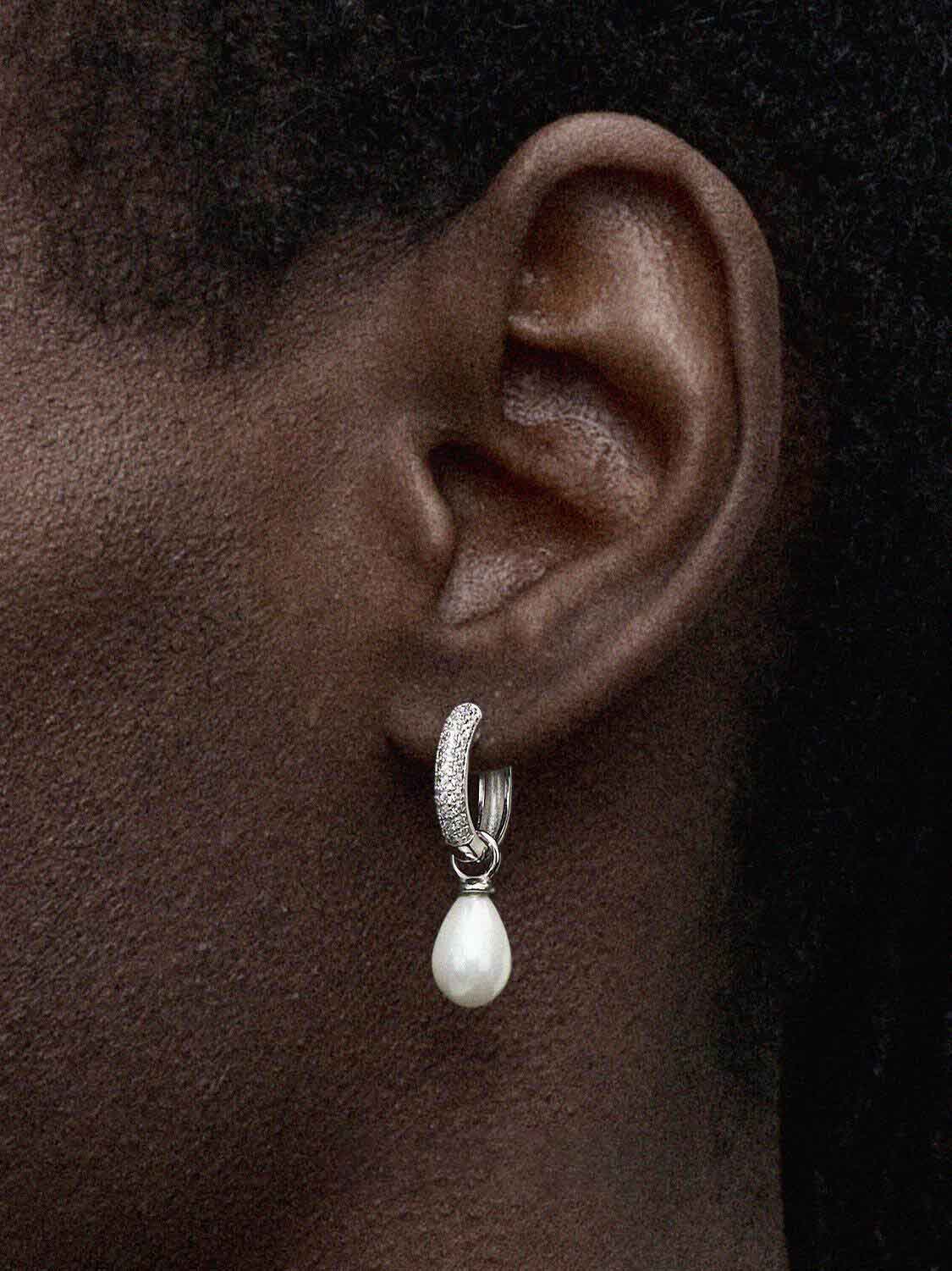 The Lunar Pearl Hoops