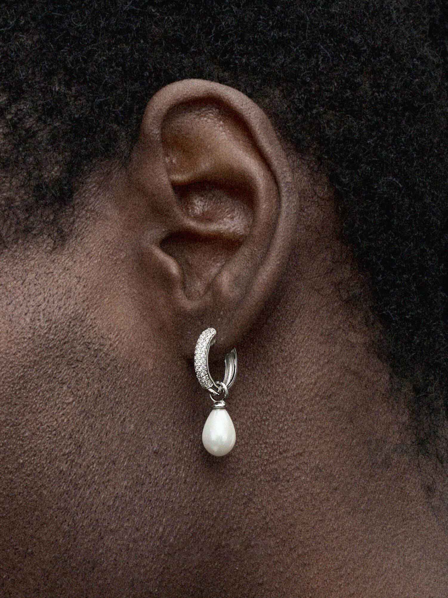The Lunar Pearl Hoops