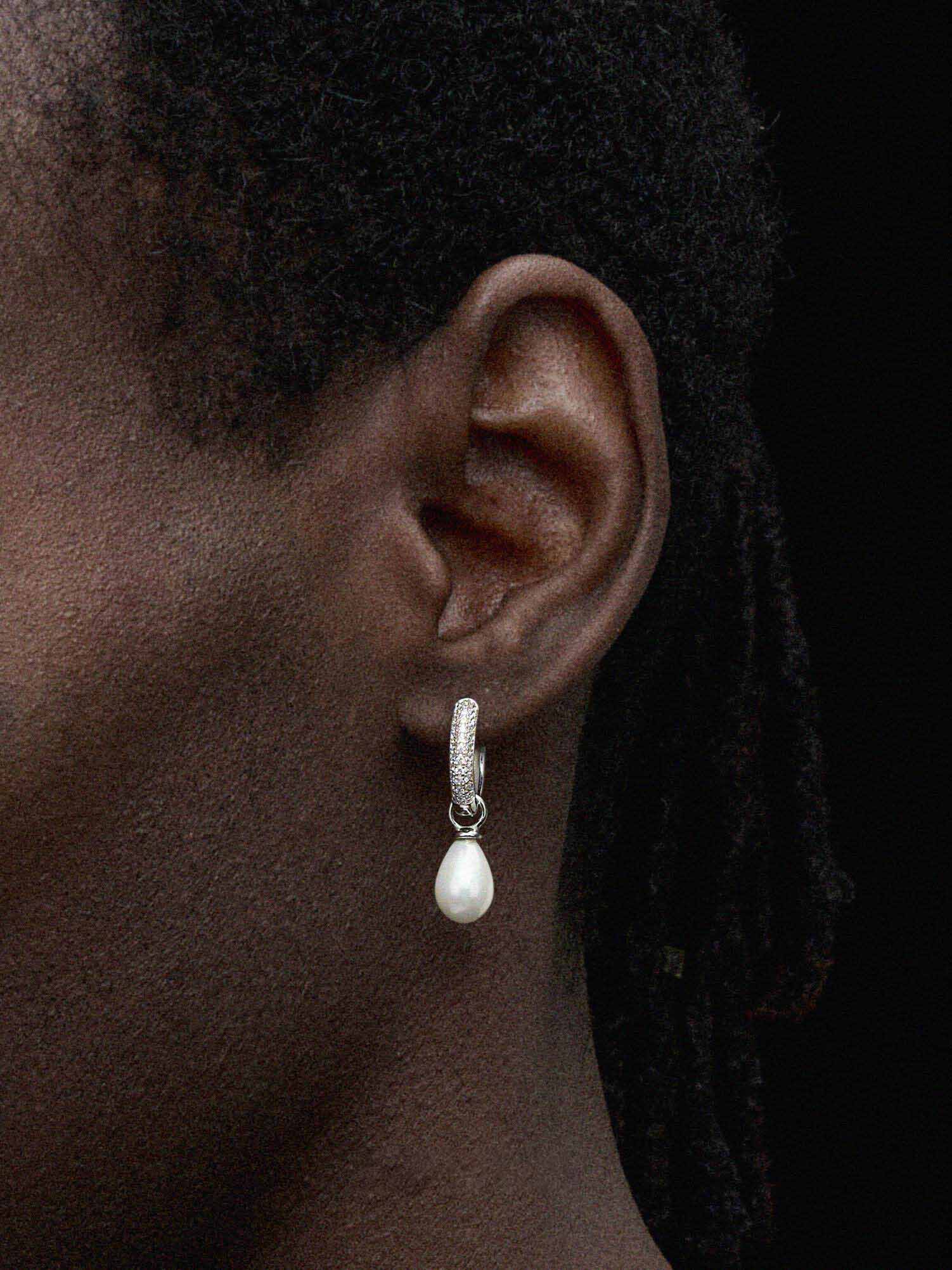 The Lunar Pearl Hoops