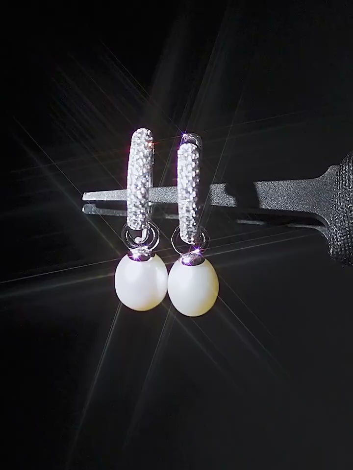 The Lunar Pearl Hoops