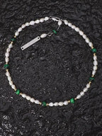 Natural Pearl Tiger Eye Stone Spliced Necklace LT1009
