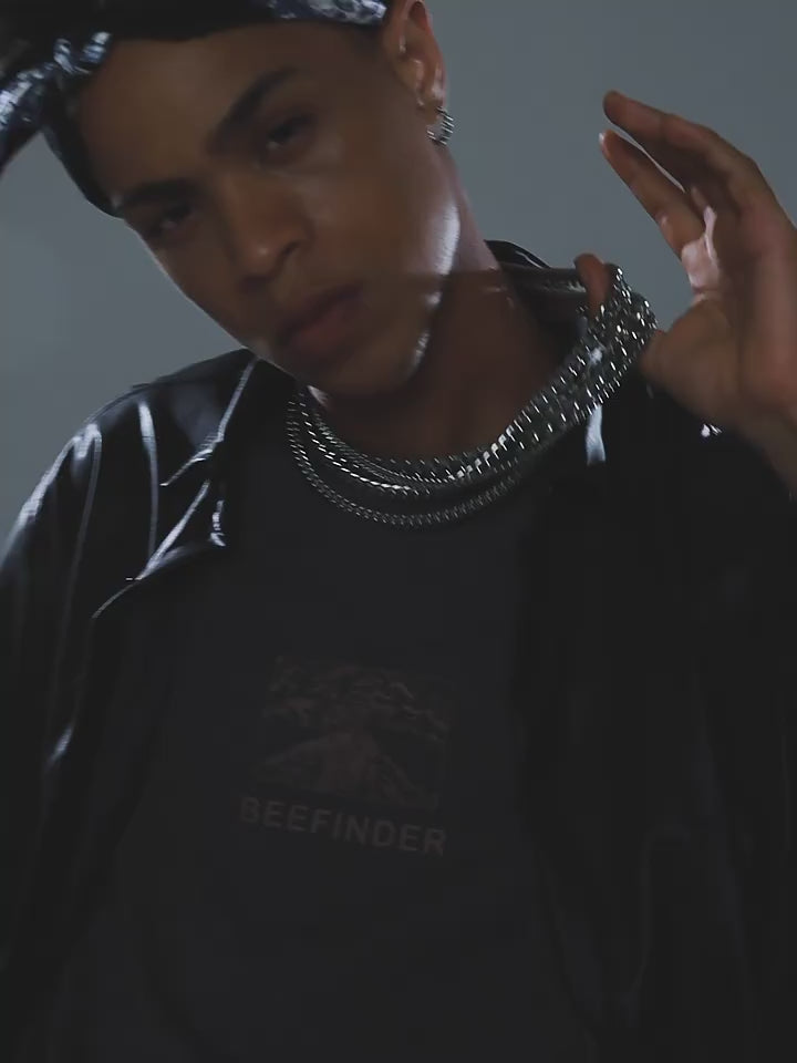 Cuban chain, hip-hop trendy and versatile stainless steel plain chain LT1007